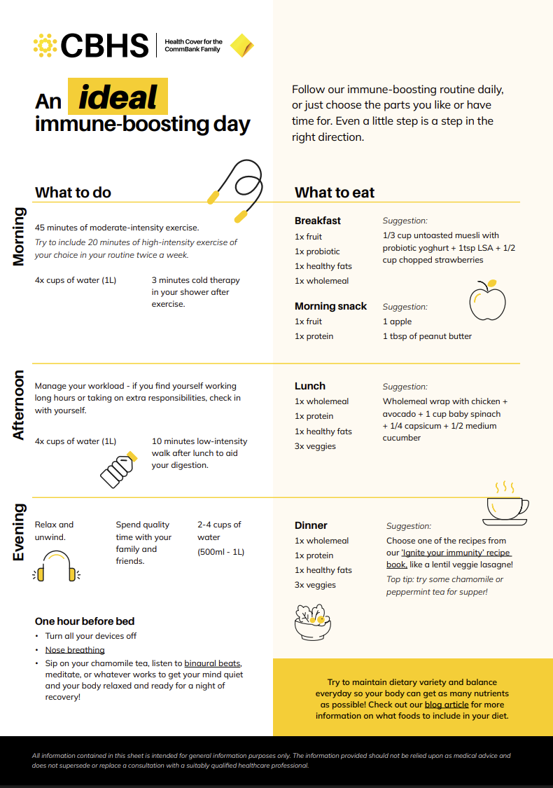 An ideal immune-boosting day