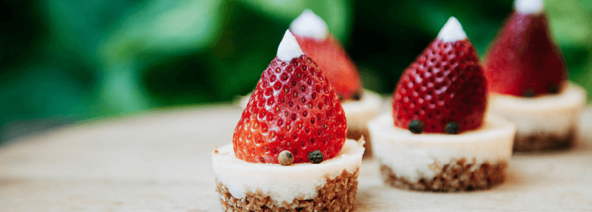 Bite-sized Santa Cheesecakes