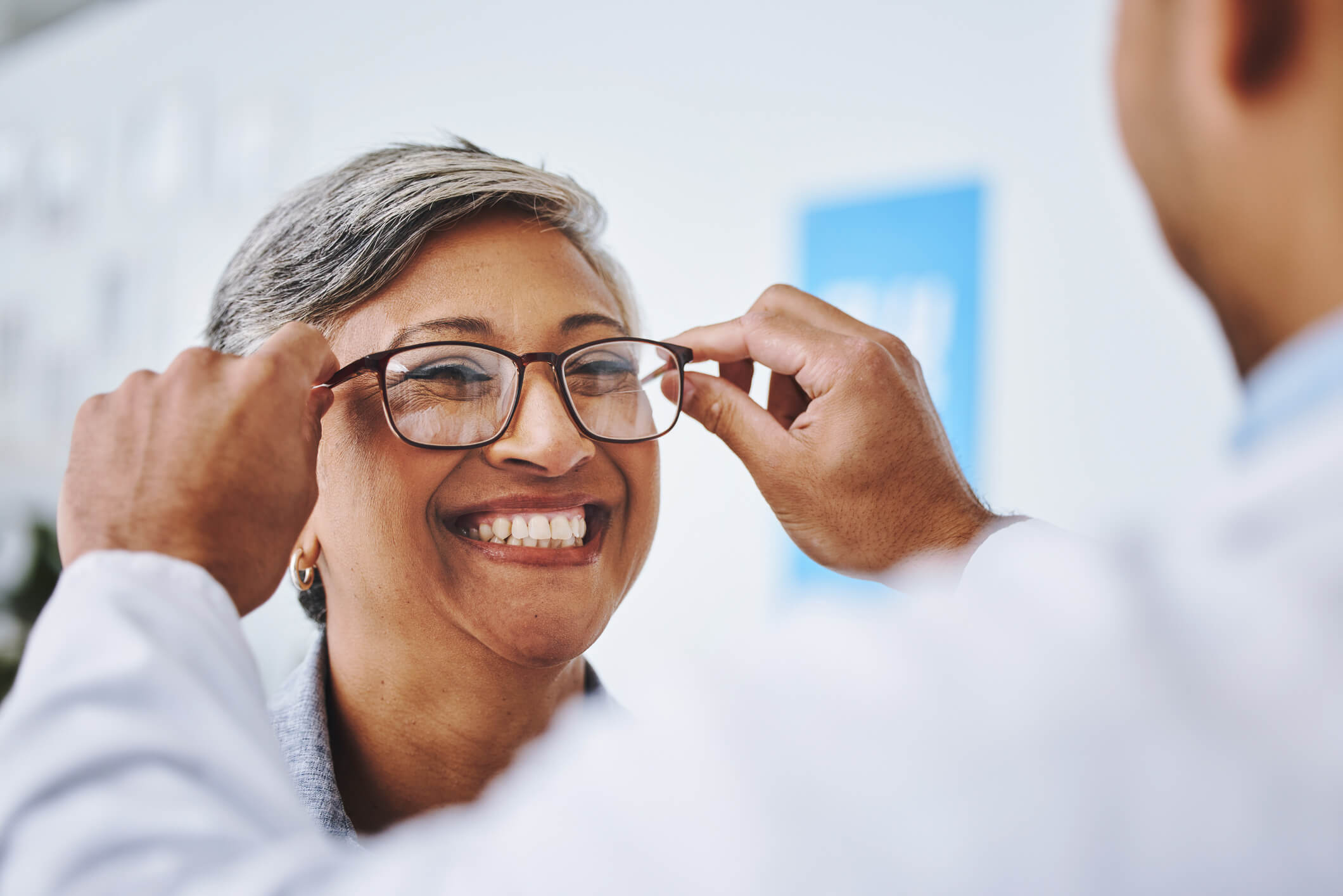 Client at optometrist