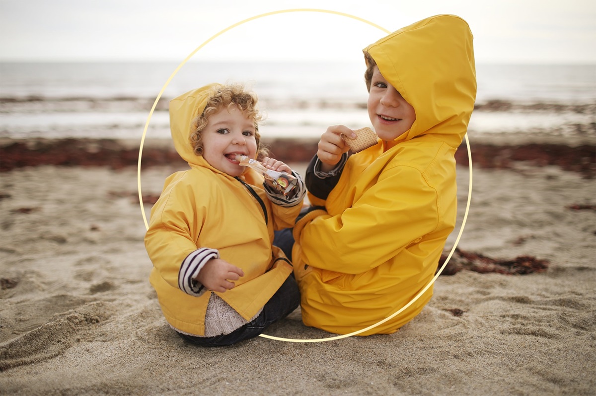 Toddlers at beach