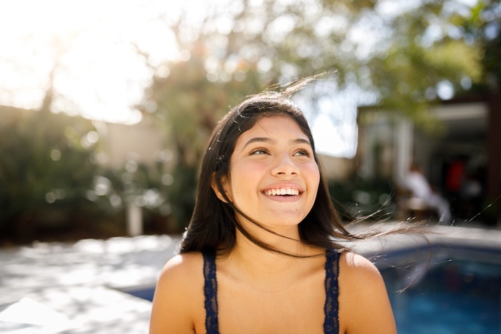 A smiling young girl