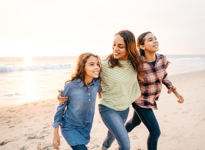 Mom and daughters