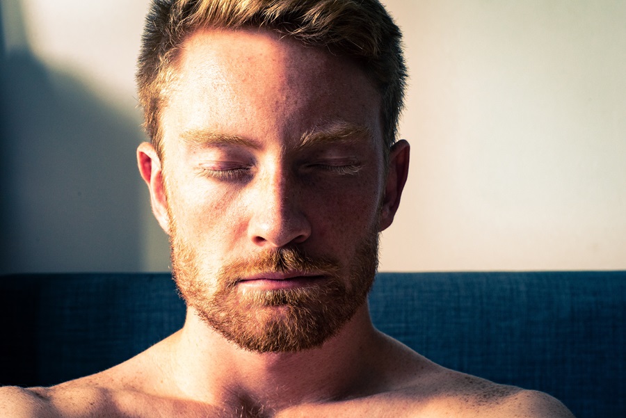 A man doing meditation
