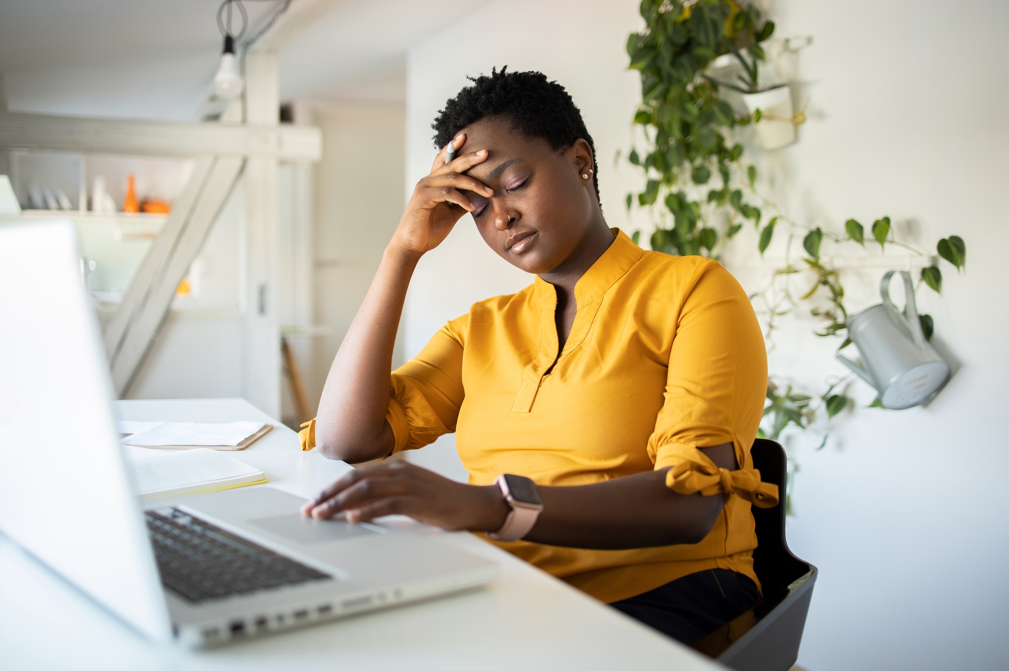 lady feeling stressed