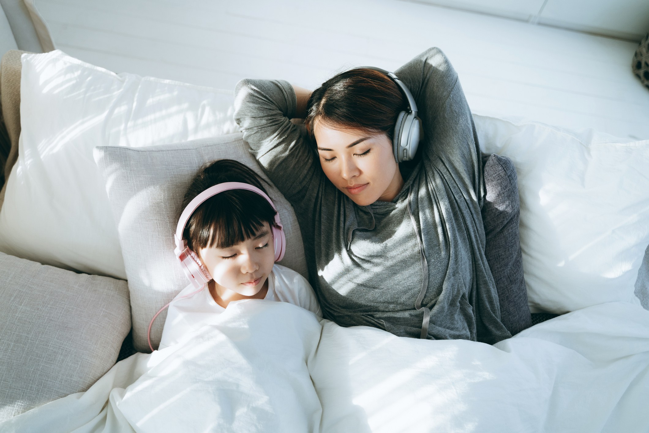 mother and child sleeping