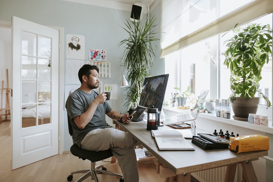 person working at desk