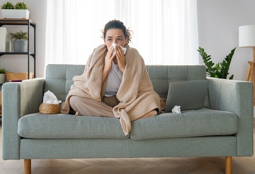 Lady having a cold