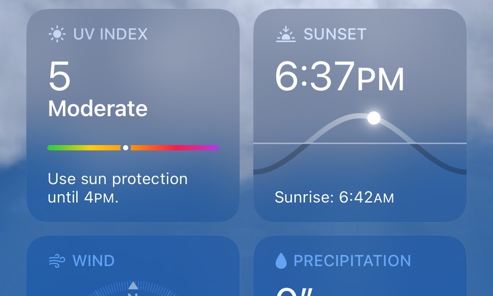 New Weather App UV Index iOS