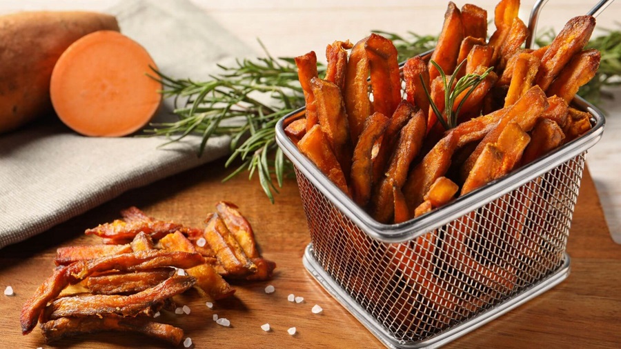 sweet potato fries with rosemary salt