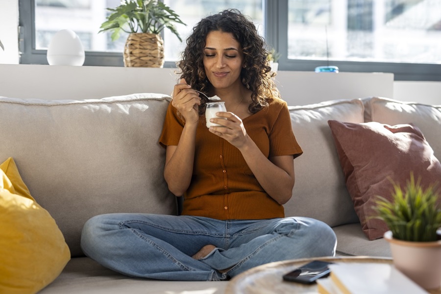 Woman drinking tea