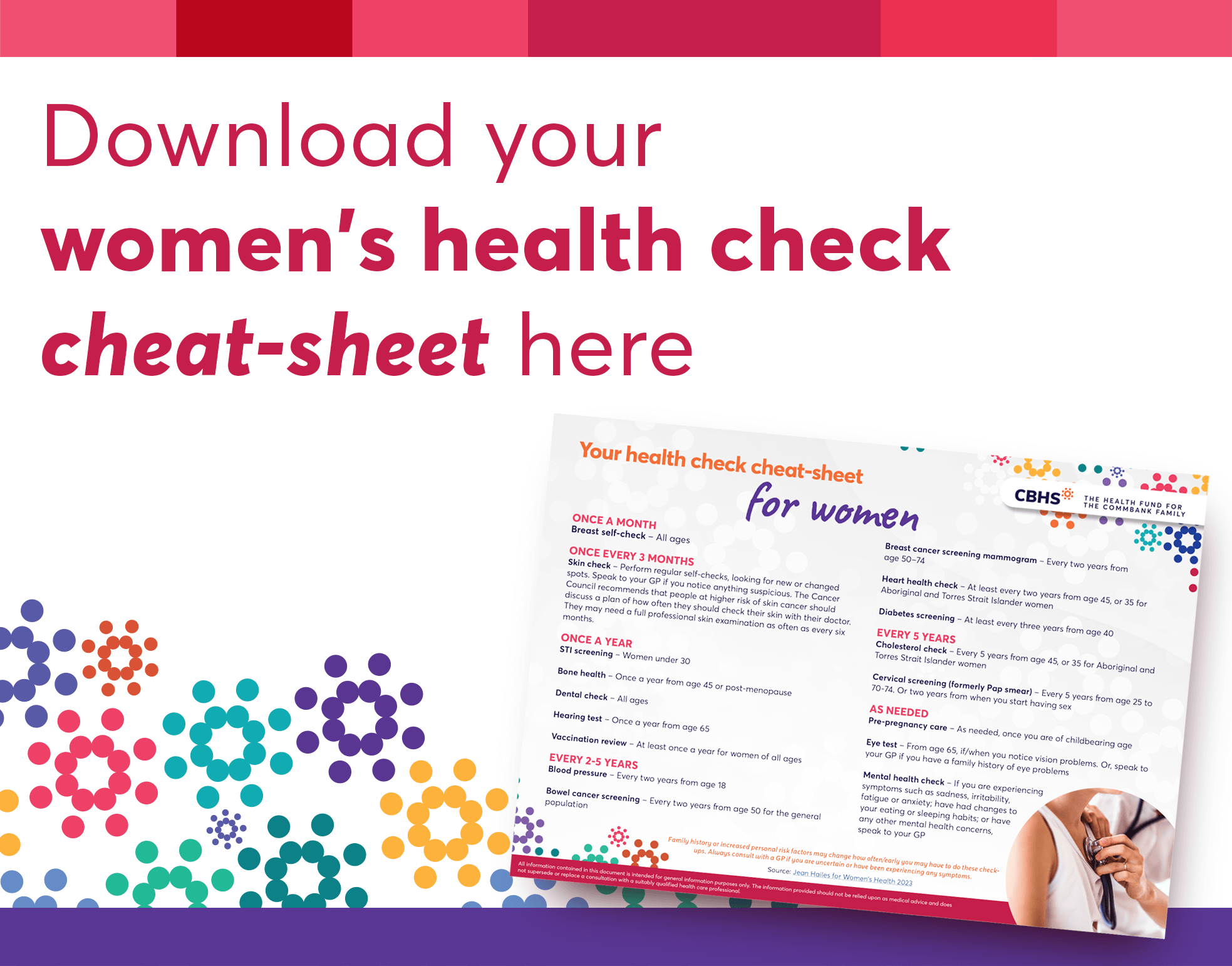 Women's Health check banner