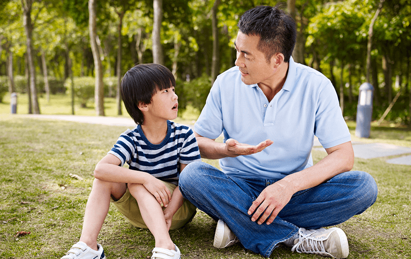 Talking to son