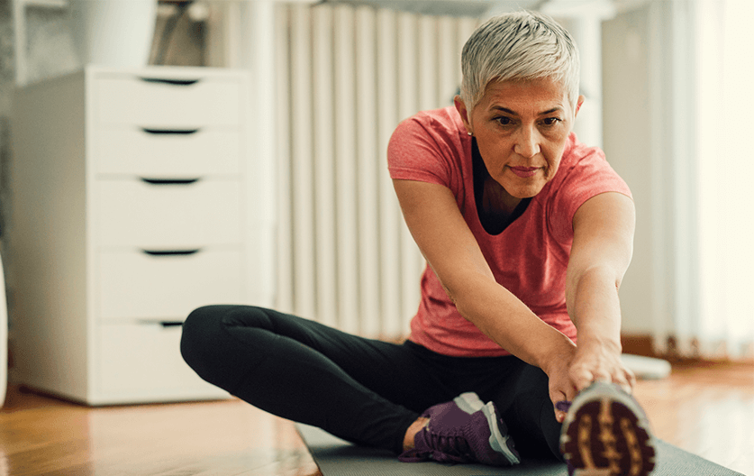 Woman managing osteoporosis